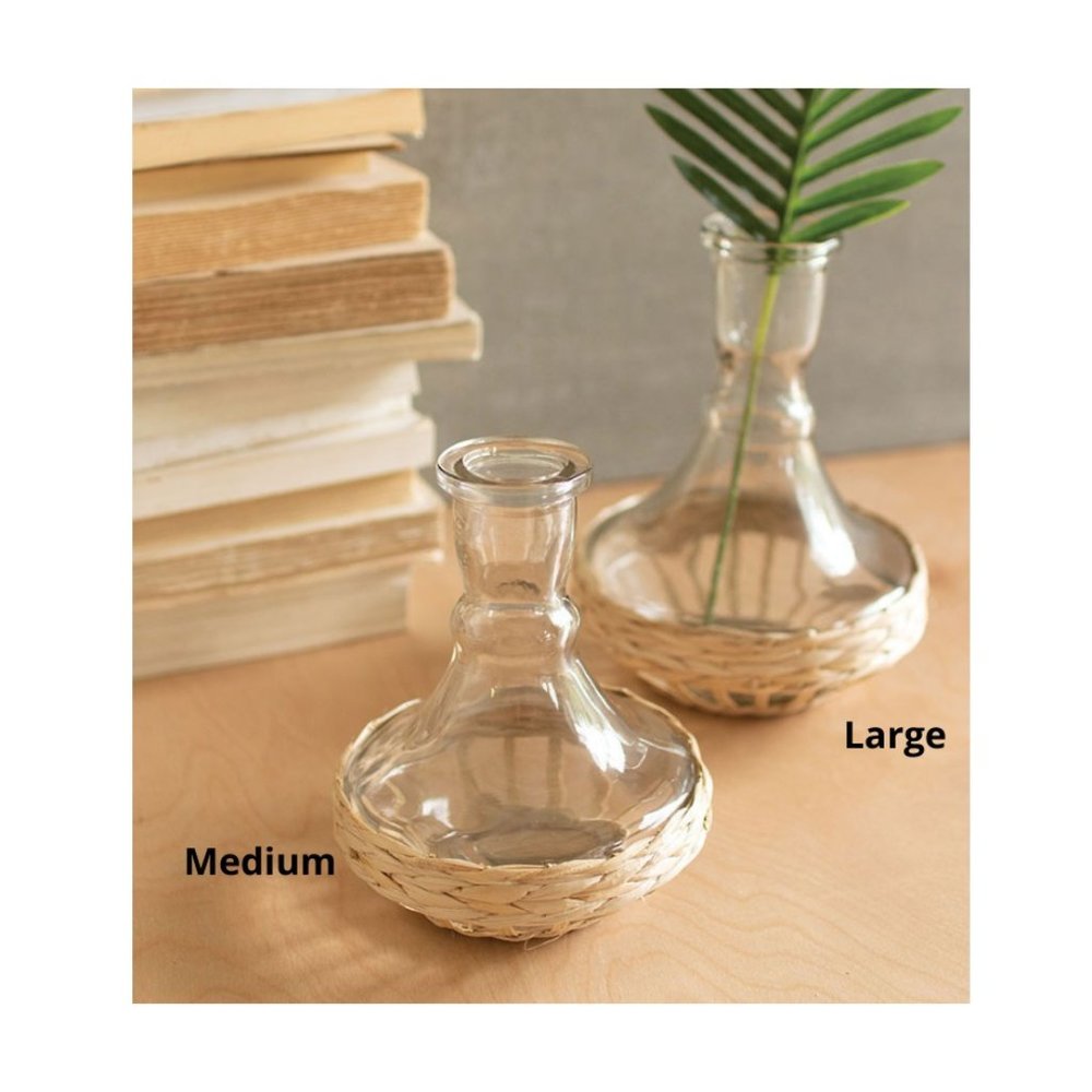 Seagrass Wrapped Flared Vase - Large